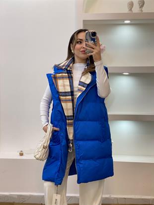 Robin Marka Mavi Kapitone Detaylı Şişme Yelek 