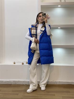 Robin Marka Mavi Kapitone Detaylı Şişme Yelek 