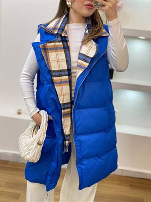 Robin Marka Mavi Kapitone Detaylı Şişme Yelek 