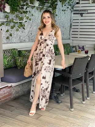 Robin Marka Premium Kalite Kruvaze Yaka Elbise