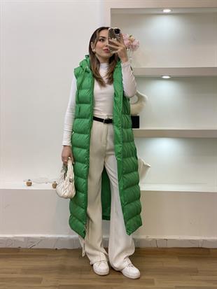 Robin Marka Yeşil Kapşonlu Şişme Yelek 