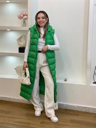 Robin Marka Yeşil Kapşonlu Şişme Yelek 