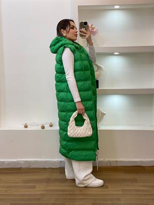 Robin Marka Yeşil Kapşonlu Şişme Yelek 