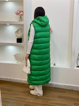 Robin Marka Yeşil Kapşonlu Şişme Yelek 