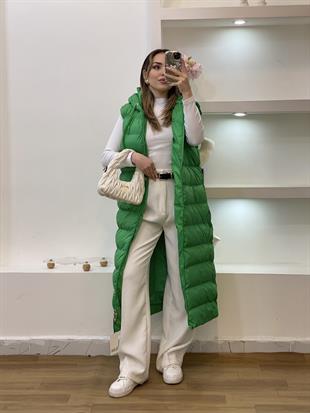 Robin Marka Yeşil Kapşonlu Şişme Yelek 