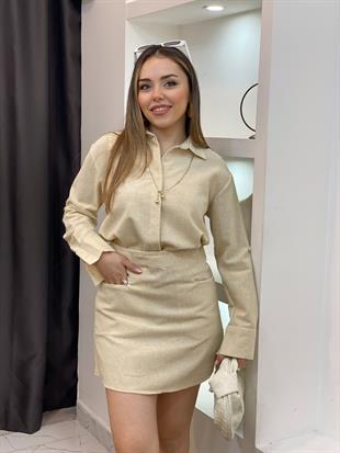 Sarı Gömlek  Etek Takım