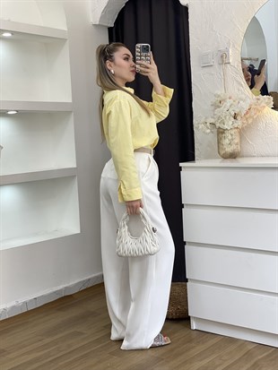 Sarı Parıltılı Taşlı Gömlek 