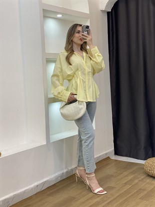 Sarı Piliseli Model Gömlek 
