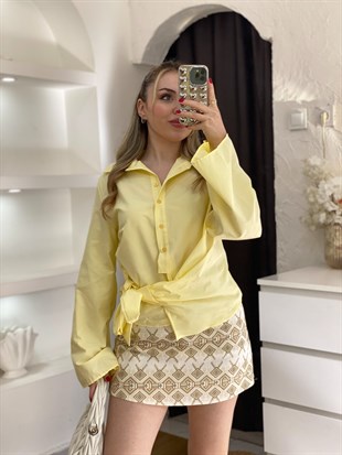 Sarı Yanı Bağlamalı Model Gömlek 
