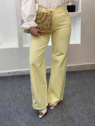 Sarı Yüksek Bel Straight Jean 