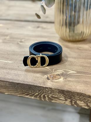 Siyah CD Gold Tokalı Kemer