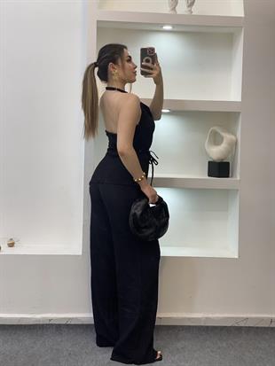 Siyah Degaje Yaka Bürümcük Takım