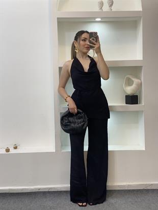 Siyah Degaje Yaka Bürümcük Takım