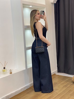 Siyah Düğmeli Fitilli Basic  Bluz
