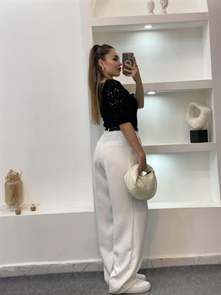 Siyah Fisto Kollu Triko Bluz