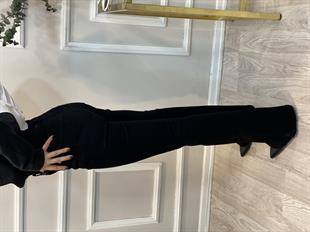 Siyah İspanyol Paça Jean 