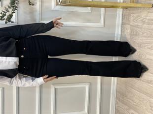 Siyah İspanyol Paça Jean 