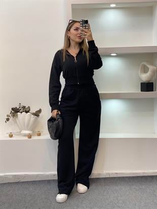 Siyah Kapşonlu Model Eşofman Takım
