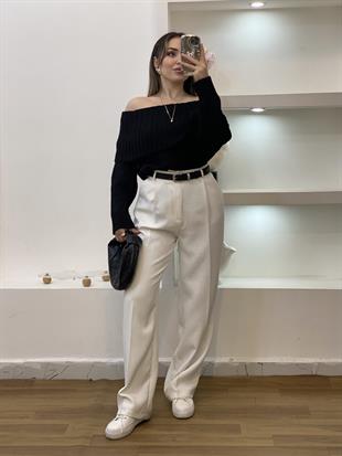 Siyah Madonna Yaka Kazak