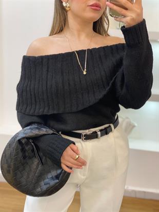 Siyah Madonna Yaka Kazak