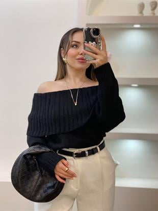 Siyah Madonna Yaka Kazak