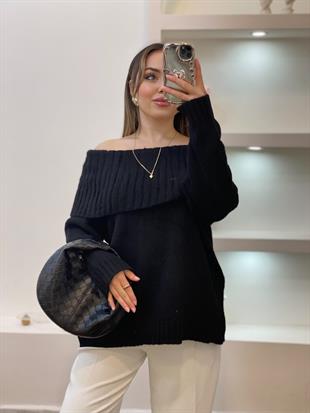 Siyah Madonna Yaka Kazak