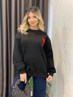Siyah Marka Amblemli Sweatshirt 