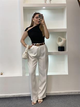 Siyah Omuz Gold Tokalı Bluz