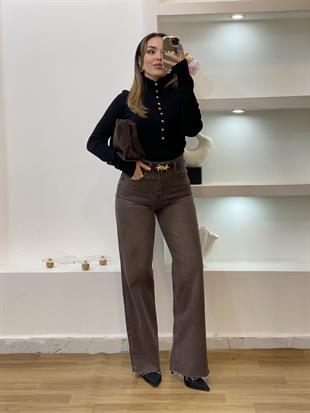 Siyah Önü Çıtçıtlı Model Kazak