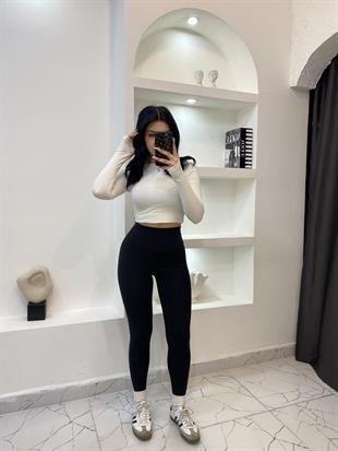 Siyah Oysh Şardonsuz Toparlayıcı Tayt