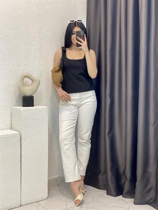 Siyah Premium Kalite Omuz Fiyonk Detaylı Bluz