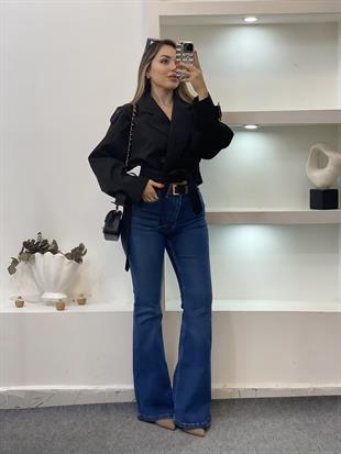 Siyah Premium Seri Kuşaklı Trenç