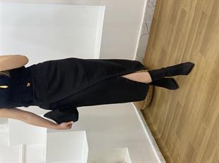 Siyah Süet Anvelop Etek