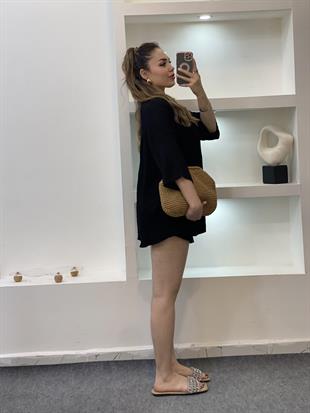 Siyah Valeur Marka Şortlu Takım