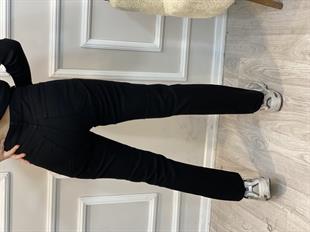 Siyah Yüksek Bel Boy Fit Jean 