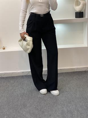 Siyah Yüksek Bel Palazzo Pantolon 