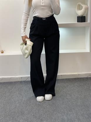 Siyah Yüksek Bel Palazzo Pantolon 