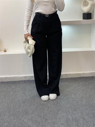 Siyah Yüksek Bel Palazzo Pantolon 