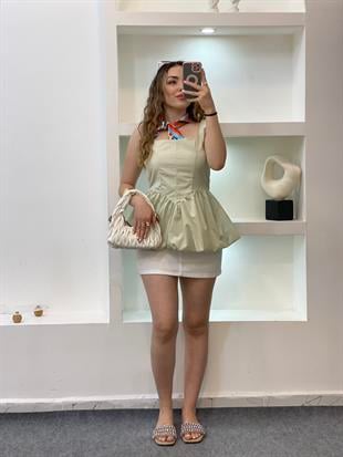 Su Yeşili Balon Etek Marka Model Bluz