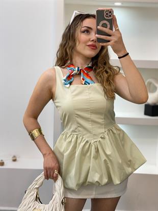 Su Yeşili Balon Etek Marka Model Bluz
