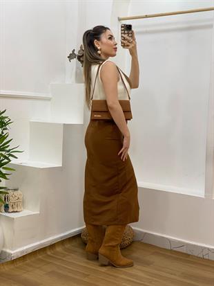 Taba Süet Anvelop Etek