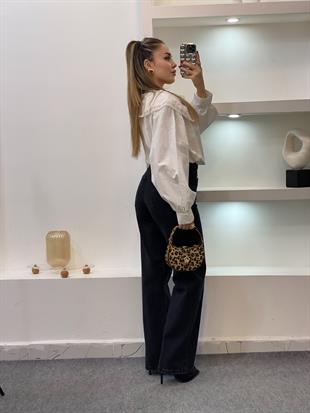 Tasarım Beyaz Nakışlı Vintage Gömlek 