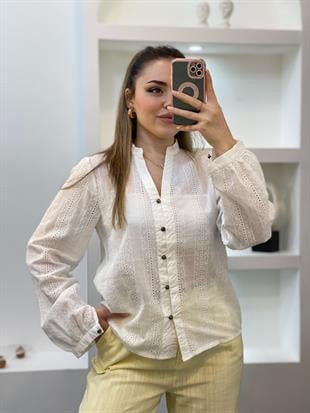 Tasarım Önü Düğmeli Fisto Gömlek 