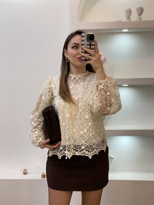 Tasarım Özel Seri Güpürlü Bluz