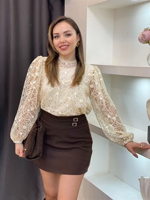 Tasarım Özel Seri Güpürlü Bluz
