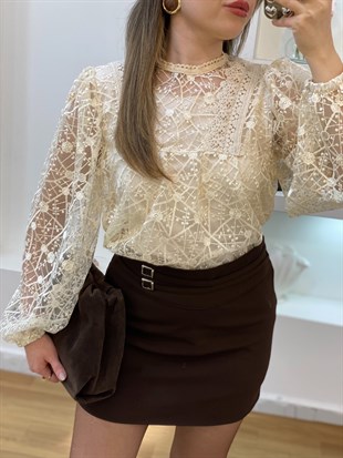 Tasarım Özel Seri Güpürlü Bluz