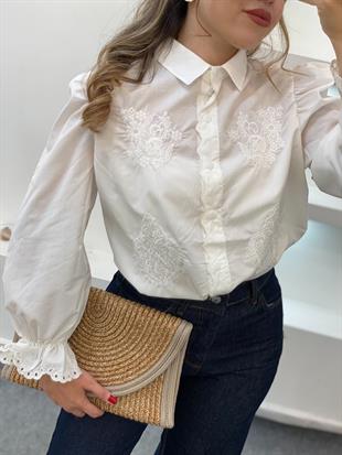 Tasarım Prenses Kol Nakışlı Gömlek 