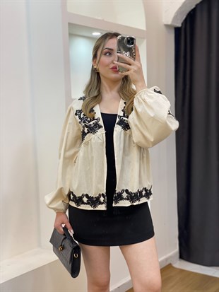 Tasarım Vintage Nakışlı Ceket 