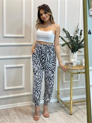 Zebr Desen Şalvar Pantolon 