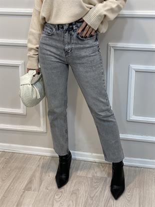 ZR Marka Antrasit Kesik Paça Boyfit Jean 